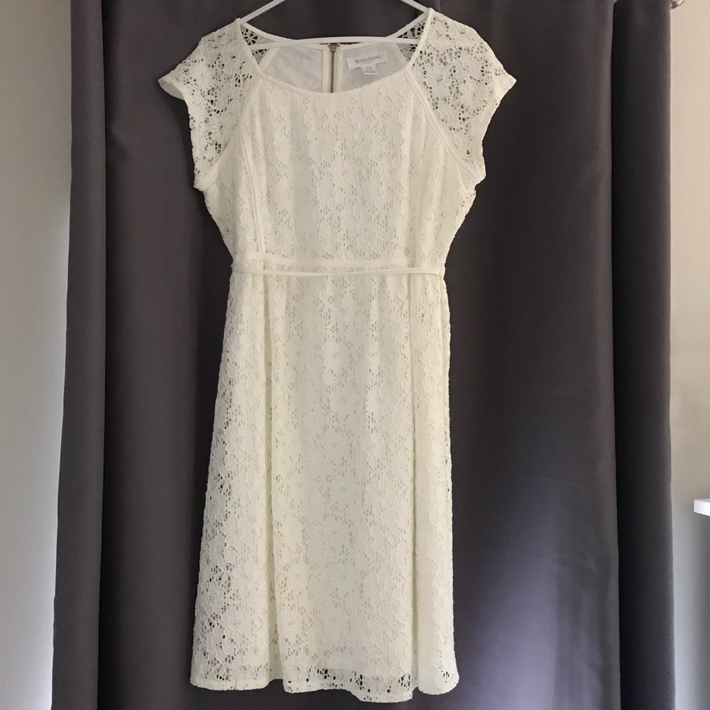 Motherhood Maternity White Lace Dress sz. Med